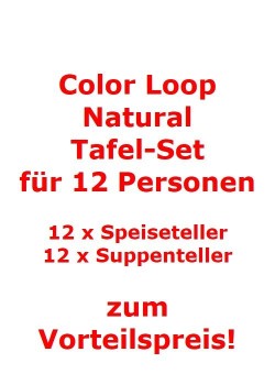 like. by Villeroy & Boch Color Loop Natural Tafel-Set für 12 Personen / 24 Teile