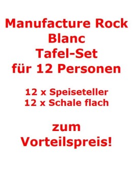 Villeroy & Boch Manufacture Rock Blanc Tafel-Set für 12 Personen / 24 Teile
