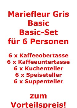 Villeroy & Boch Mariefleur Gris Basic Basic-Set für 6 Personen / 30 Teile