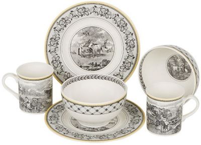 Villeroy-Boch-Audun-Ferme-Fruehstuecksset-fuer-2-Personen-von-Porzellan-Exklusiv