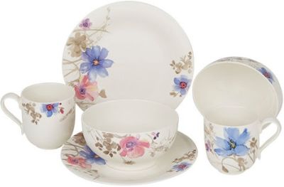 Villeroy-Boch-Mariefleur-Gris-Basic-Fruehstuecksset-fuer-2-Personen-von-Porzellan-Exklusiv